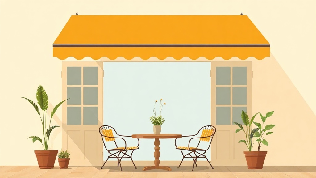 Terrasse ombragée par un store banne ouvert